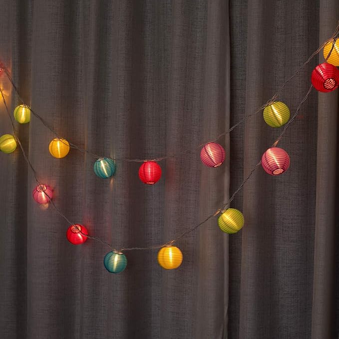 Lantern String Lights 9.83FT 3Inch UL Listed Lantern Lights for Bedroom, Colorful Mini Lanterns Outdoor Hanging for Patio,Home/Garden Decor