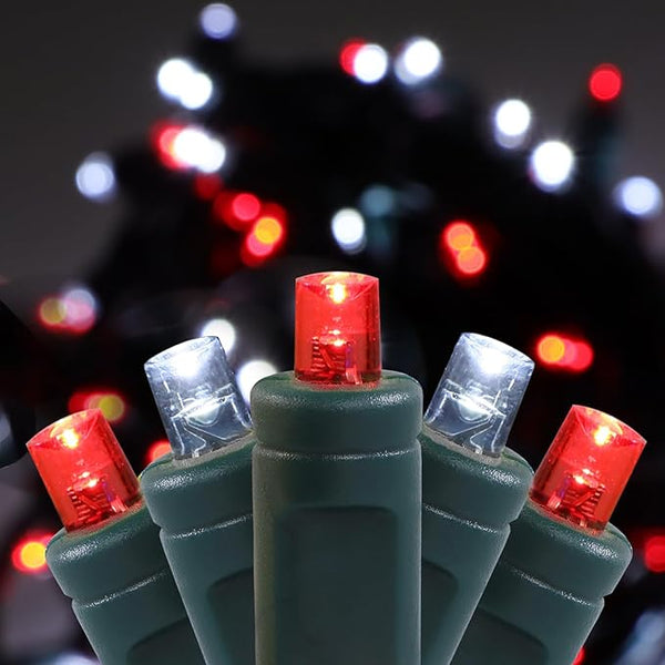100 LED 5MM Red and Cool White Christmas Lights, 33FT Indoor/Outdoor String Light, Mini Lights for Garden, Patio | Lumora