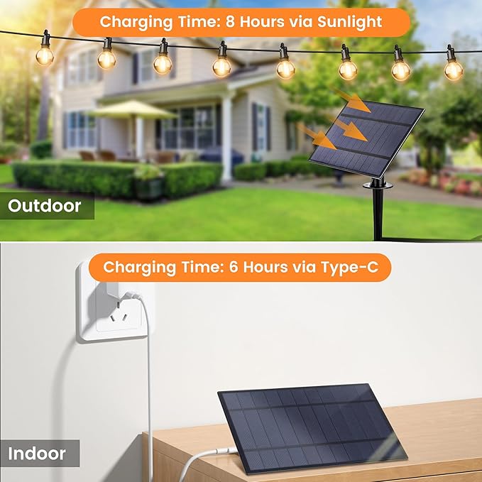 OHLUX 120FT Solar String Lights Outdoor with Remote, Commercial Grade Patio Lights with 52 Shatterproof G40 Globe | Lumora