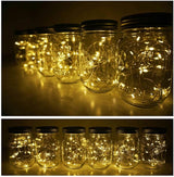 Decorman Solar Mason Jar Lid Lights, 6 Pack 20 LED Waterproof String Fairy Star Firefly Jar Lids Lights for Patio | Lumora