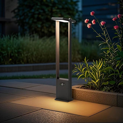 Solar Pathway Lights Outdoor, Dusk to Dawn, Motion Sensor, 2.8W, IP65 Waterproof, Rustproof Aluminum, Energy-Saving Rechargeable Batteries, Landscape Lighting for Yard Garden Driveway