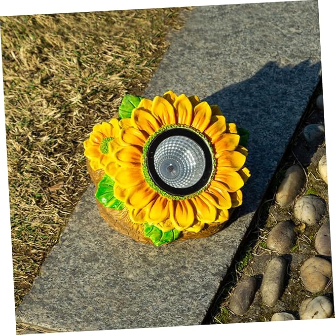LIFKOME Solar Flower Light Sunflower Garden Decor Easy Installation Outdoor Lamp for Pathway Patio and Wedding Decoration High Conversion Solar Panel for Automatic Dusk Illumination