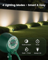 SURAIELEC Dusk to Dawn Christmas Spotlight Outdoor, Red & Green Decorative LED Landscape Spotlights with Timer | Lumora