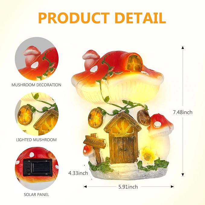 Solar Statue Lights of Adorable and Radiant Owl-Outdoor Decoration Figurines for Lawn,Patio Accessories, Yard Decor,Unique Gifts for Women Mom Grandma or Homewarming