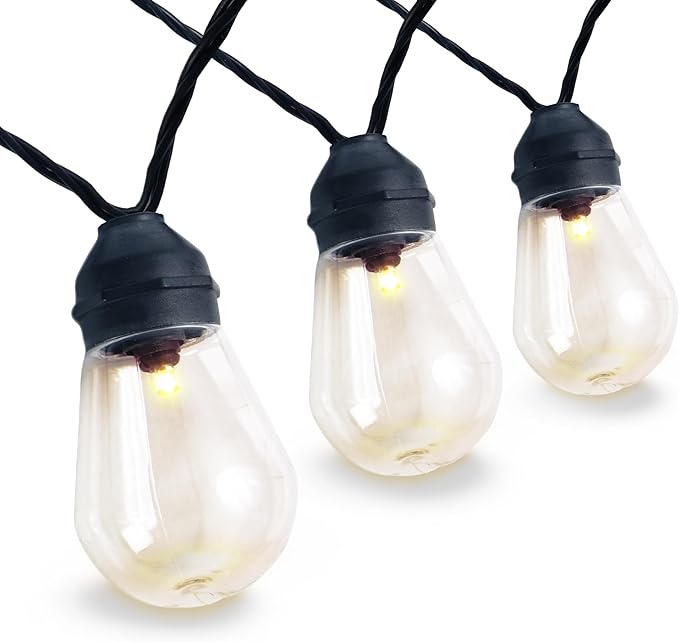 Rivers Edge Products Edison Bulb LED String Lights, 10-Bulb Decorative Fairy Lights with 2 Extra Bulbs, 1-FT Hanging Lights for Bedroom, Patio, or Deck, Indoor or Outdoor Home Decor