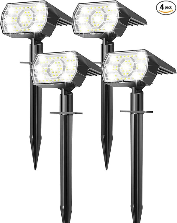 Kaxiida Solar Lights Outdoor Waterproof IP68, 3 Lighting Models Solar Powered Spot Lights Outdoor, 56LED Light Dusk | Lumora