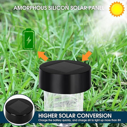 YUWELL Solar Outdoor Light (6-Pack), Solar Pathway Lights, Waterproof Solar Garden Light, Outdoor Light for Landscape, Garden, Channel, Sidewalk and Driveway, Warm White LED