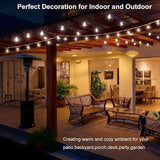 LED Outdoor String Lights 100FT Patio Lights with 33 Shatterproof S14 Vintage Edison Bulbs, Outside Hanging Light | Lumora