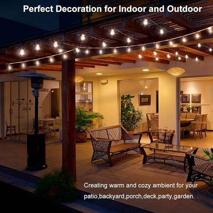 LED Outdoor String Lights 100FT Patio Lights with 33 Shatterproof S14 Vintage Edison Bulbs, Outside Hanging Light Waterproof for Porch, Deck, Garden, Backyard, Balcony, Warm White