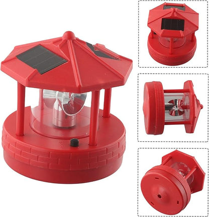 JurwheeR LED Solar Powered Lighthouse, 360 Degree Rotating Lamp IP65 Waterproof LED Solar Lighthouse Landscape Path Lights Garden Yard Outdoor Decor(Red), D21GY288OP822P78MRTZ18