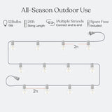 Brightech Ambience Pro LED String Lights - 26 Ft Commercial Grade Patio Lights Outdoor Waterproof with One Extra | Lumora