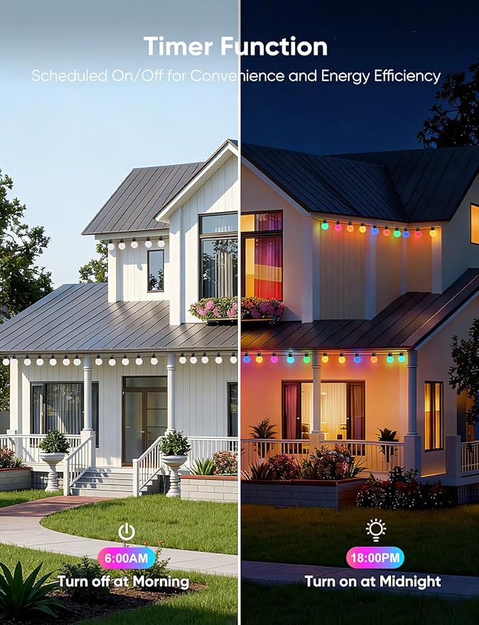 APPECK Outdoor String Lights 150FT, RGBW Smart Patio Lights with 111 Scene Modes, Christmas String Lights with 75 | Lumora