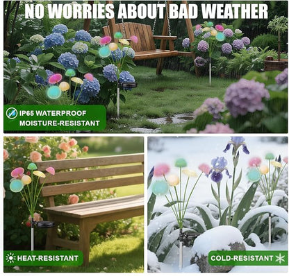 Solar Mushroom Light Outdoor Waterproof,Garden Patio Decorative 4 Colour Lights for Patio Lawn,Landscape Lighting Large Bulbs,Starlight Windswept Lights,Great Gift for Women for Gardening,2 Packs