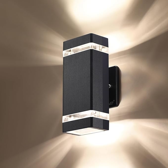 LMP LED Square Up and Down Lights Outdoor Wall Light，Body in Aluminum Waterproof Outdoor Wall Lamps，3000k 5W with Certificate ETL