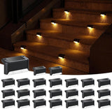 APONUO Solar Deck Lights 24 Pack Black, Solar Lights Outdoor Waterproof for Step, Fence, Patio, Stairs,Garden and | Lumora