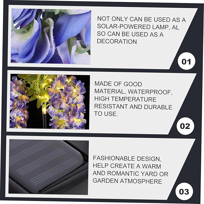 Mipcase Solar Pathway Lights Led Garden Landscape Lamp Easy to Install Solar Flower Design for Outdoor Decoration Parks Courtyards and Gardens