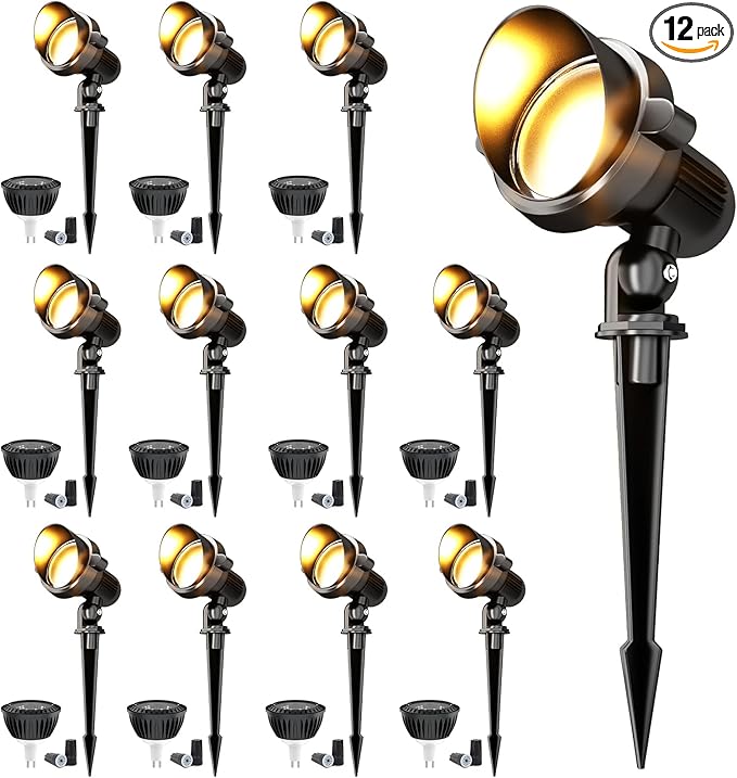 LED Landscape spotlights Yard: 10W MR16 Low Voltage Landscape Lights 12-24V 3000K Warm White - Outdoor Garden | Lumora
