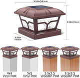 SIEDiNLAR Solar Post Cap Lights Outdoor 2 Color Modes 8 LEDs for 4x4 5x5 6x6 Wooden Vinyl Posts Fence Deck Patio | Lumora