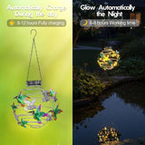 2 Pack Hummingbird Solar Lights Outdoor Hanging Lantern with Handle, Solar Powered Hummingbird Garden Decor for | Lumora