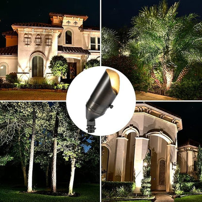 LED Spot Lights Outdoor Landscape Lighting 118 - Solid Brass Spotlight LED Yard Lights Security Landscape Lights for Beautiful Bright Long Lasting Home Garden Area Deck Lighting (No Bulb)