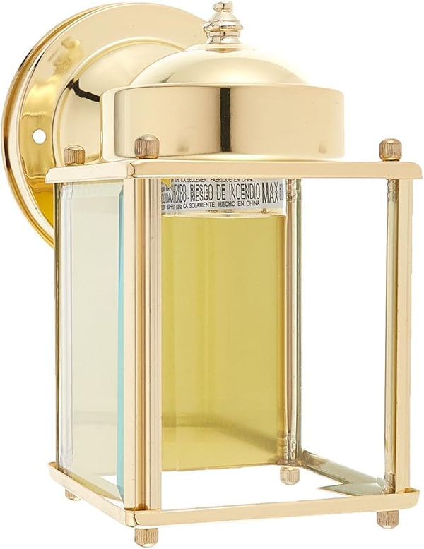 Boston Harbor 4000NH-2-3L 8383267 Dimmable Outdoor Lantern, (1) 60/13 W Medium A19/CFL Lamp, PolishBrass | Lumora