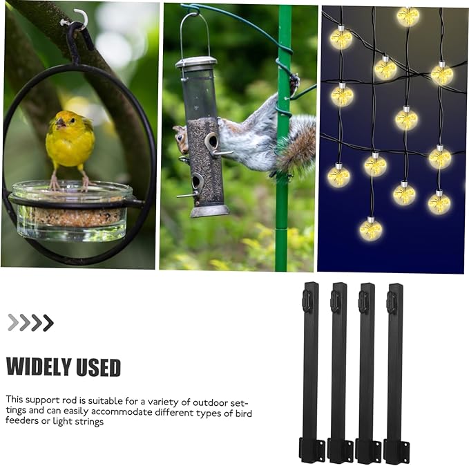 4pcs Outdoor String Light Holder Support Poles Hanging Rods for Gardens Patios and Bird Feeders Easy Installation | Lumora