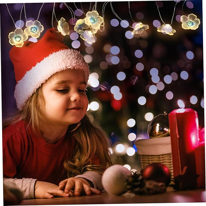1set Led Battery Peach Blossom String Lights Flower Shaped Lamps Decorative Outdoor String Lamp for Garden Party | Lumora