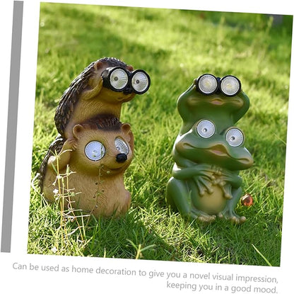 PAREKS Solar Light Crafts Decor Solar Pathway Lights Garden Resin Ornament Driveway Lights Resin Craft Ornament Yard Lights Frog Ornaments Garden Light Night Light Synthetic Resin outdoor/1142