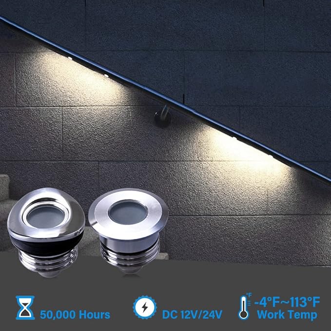 LED Deck Handrail Light 10-Pack, Low Voltage DC 12 Volts Recessed Stair Handrail Lighting,IP68 Waterproof Outdoor | Lumora