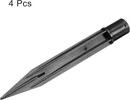 MECCANIXITY Solar Light Spikes,18x150mm Ground Stakes for Garden Pathway Landscape Lamps, ABS Plastic Black, Pack of 4