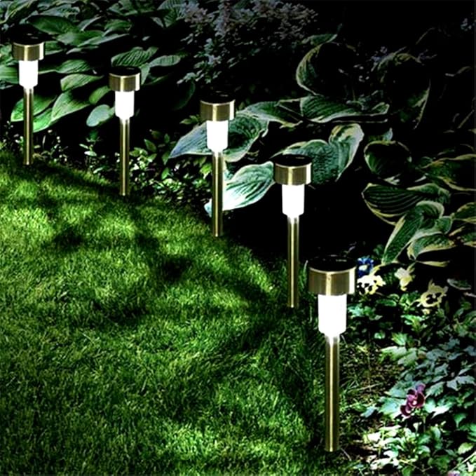 Solar Lights Outdoor,Solar Powered Garden Light, IP44 Waterproof Solar Path Lights Dusk To Dawn Auto On/Off Solar Torch Light,Solar Pathway Lights for Yard Driveway Lawn Pathway,warm lights,1pcs