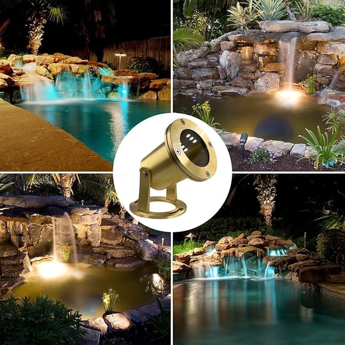 Waterproof Underwater Light 176 Solid Brass 7W MR16 LED Bulb Pond Light Submersible Waterfall Pool Fountain for | Lumora