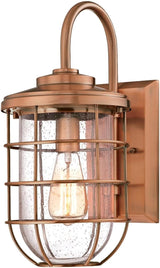 Westinghouse 6347900 Ferry One-Light Outdoor Wall Fixture, Washed Copper Finish with Clear Seeded Glass, | Lumora