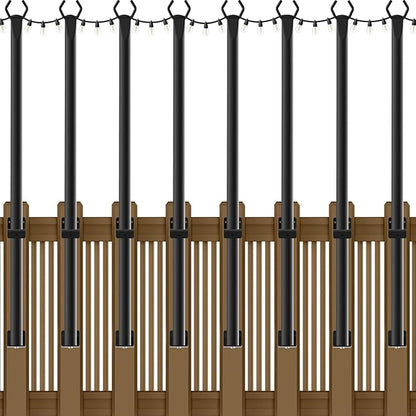 8 Pack String Light Poles,5Ft Metal Poles for Outdoor String Lights,Outdoor Light Poles with Post,Poles/Stand for Outside,Patio,Deck,Backyard,Garden Wedding,Party