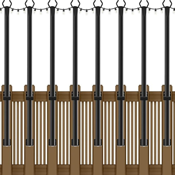 8 Pack String Light Poles,5Ft Metal Poles for Outdoor String Lights,Outdoor Light Poles with Post,Poles/Stand for | Lumora