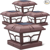 SIEDiNLAR Solar Post Cap Lights Outdoor 2 Color Modes 8 LEDs for 4x4 5x5 6x6 Posts Fence Deck Patio Decoration Warm | Lumora