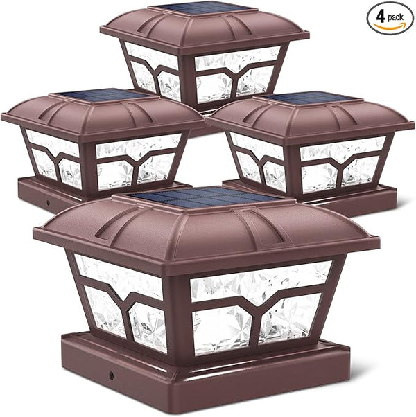 SIEDiNLAR Solar Post Cap Lights Outdoor 2 Color Modes 8 LEDs for 4x4 5x5 6x6 Posts Fence Deck Patio Decoration Warm | Lumora
