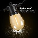 SUNTHIN Outdoor String Lights, 96FT Patio Lights with 32 LED Shatterproof Bulbs, Hanging for Outside, Garden | Lumora