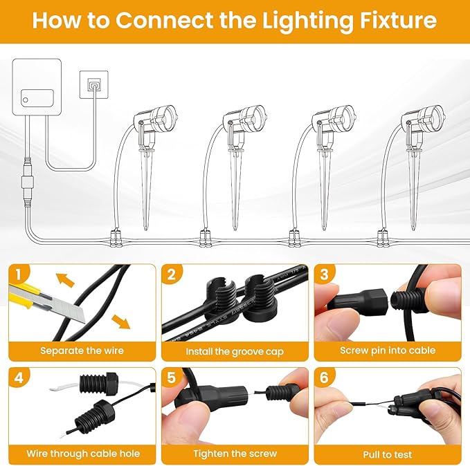 6W Low Voltage Landscape Lighting Kit, Landscape Lights with Transformer 33FT UL-Listed Wire & Connectors, 3000K | Lumora