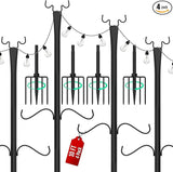 Birdream 4 Pack 10FT String Light Poles for Outside with Shepherd's Hook, Metal Pole - Outdoor Lighting Accessory | Lumora