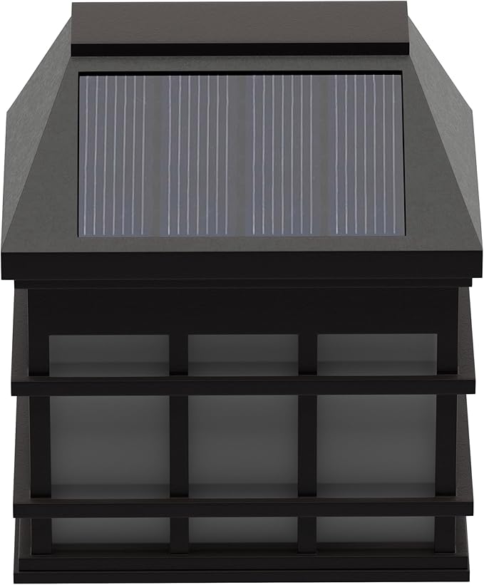 Flash Furniture Holder 6 Pack Wall Mount LED Solar Lights - Weather Resistant Brown Decorative Solar Powered Lights for Decking and Fencing