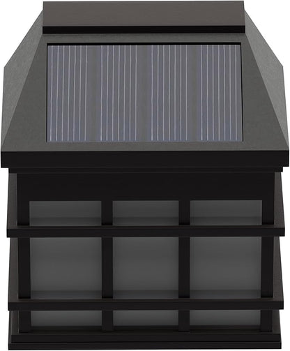 Flash Furniture Holder 6 Pack Wall Mount LED Solar Lights - Weather Resistant Brown Decorative Solar Powered Lights for Decking and Fencing