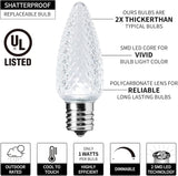 100 Feet C9 Christmas String Lights, Waterproof Commercia Led Outdoor Christmas Lights with 100 Strawberry C9 | Lumora