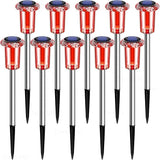 DenicMic Solar Lights Outdoor 10 Pack Waterproof Red White LED Stainless Steel Stake Outside Lights for Yard | Lumora