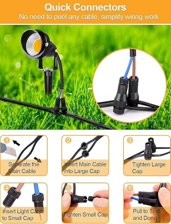 ZUCKEO 5W LED Low Voltage Landscape Lights with Timer Transformer 12V 24V Outdoor Landscape Lighting Kit with | Lumora