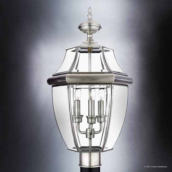 Urban Ambiance Luxury Colonial Outdoor Post Light, Large Size: 23" H x 12.5" W, with Tudor Style Elements | Lumora