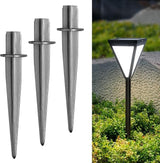 16 PCS 5.3 Inch Solar Light Stakes, Silver Spikes Metal Pathway Stakes, LED Light Ground Spikes for Garden | Lumora