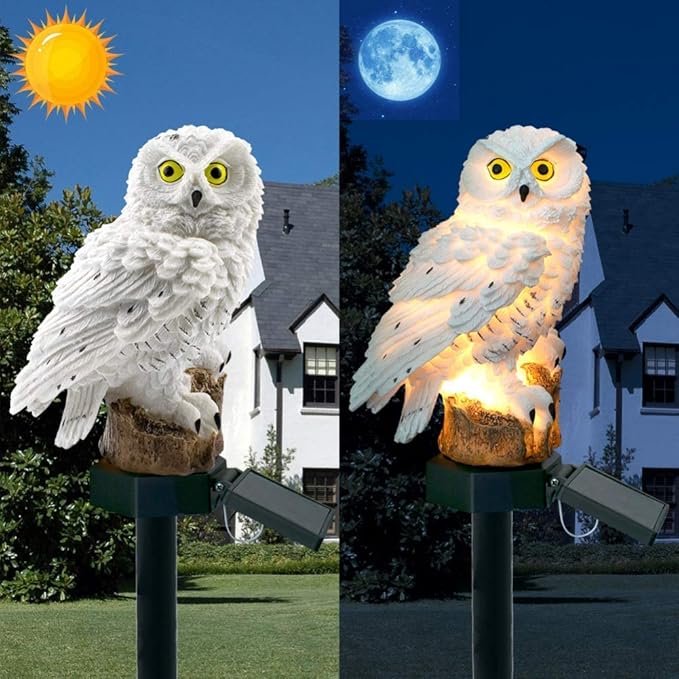 Garden Solar Lights Outdoor, OWL Shape Waterproof LED Decorative Garden Stake Lights for Pathway Walkway Yard Patio Lawn Landscape Lighting
