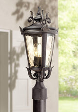 John Timberland Casa Marseille Vintage Outdoor Post Light Fixture Veranda Bronze 20 1/2" Champagne Hammered Glass | Lumora