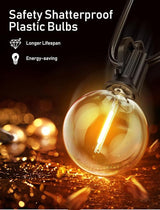 Brightown LED Outdoor String Lights Patio Lights 100FT with 104 LED Bulbs, Shatterproof Weatherproof Commercial | Lumora